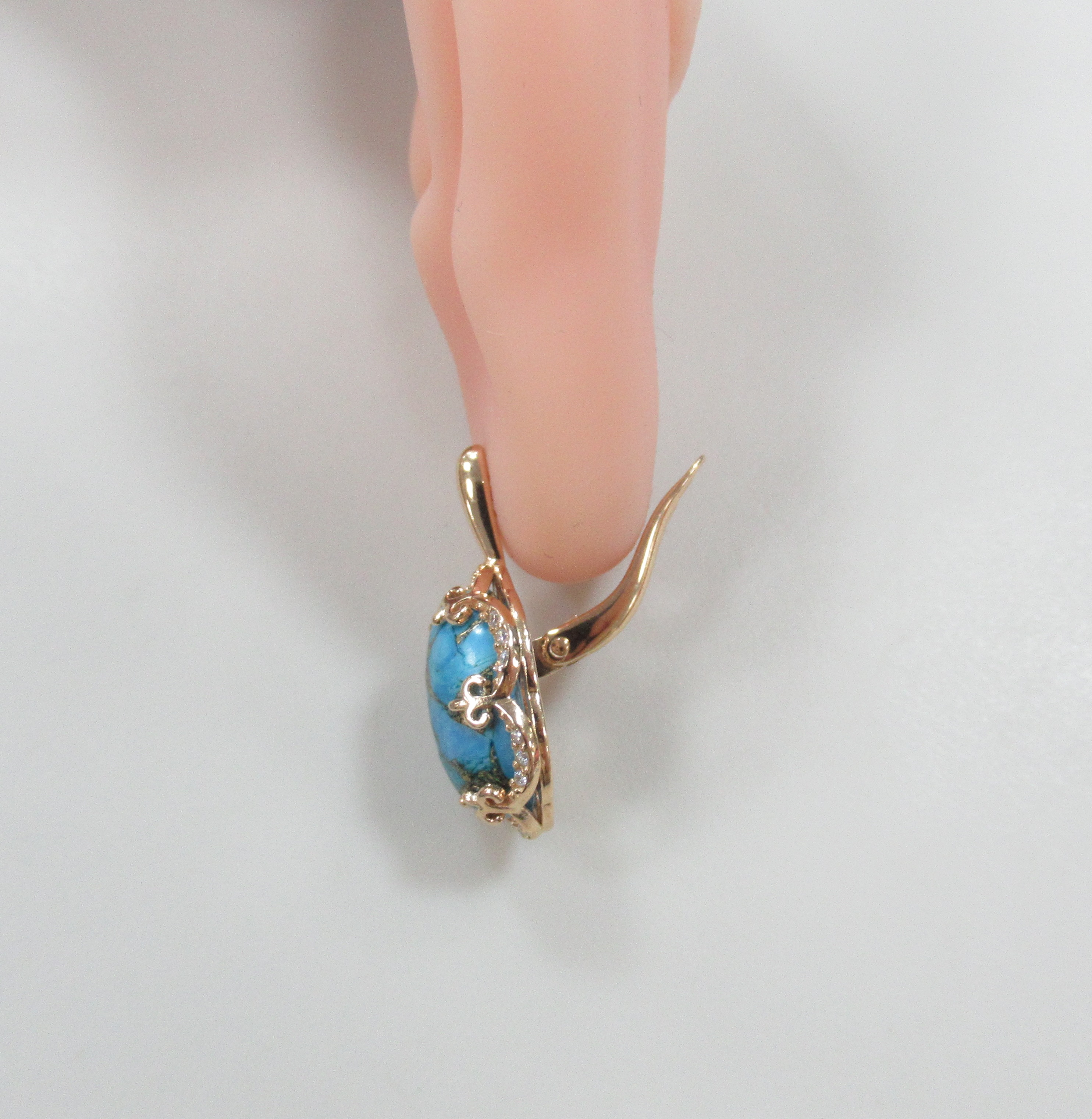 Серебряные серьги с бирюзой